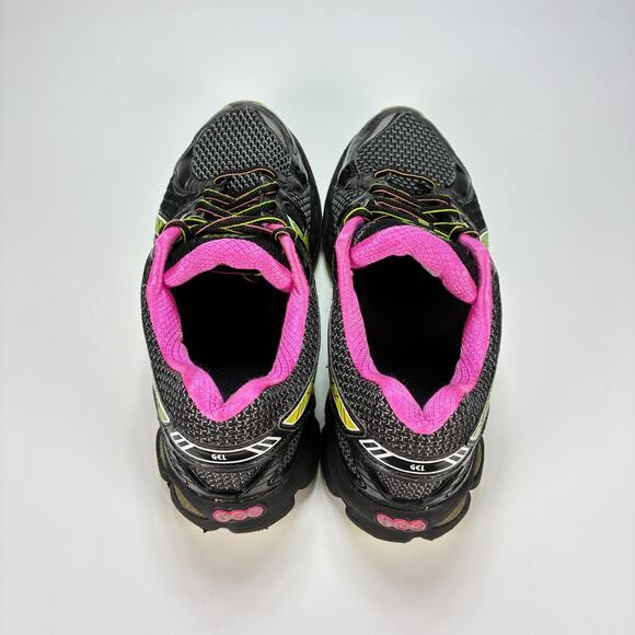 ASICS Gel Nimbus 14 Black Neon Green Trainers Running Shoes T291N Women's Size 9 - Picture 6 of 10